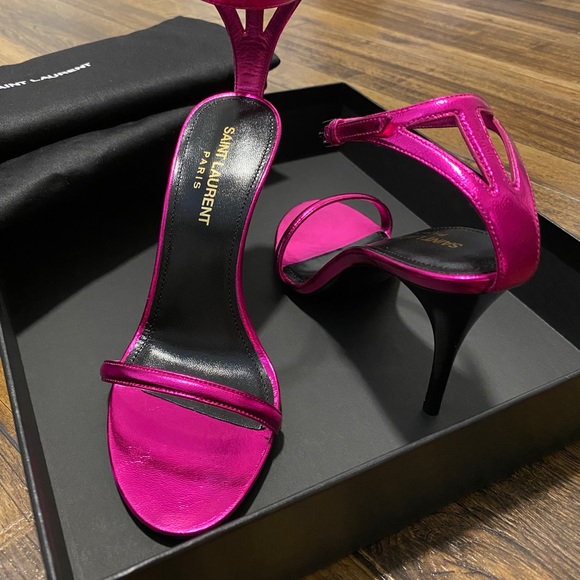 NWT Saint Laurent Lexi Fushia sandals - Picture 6 of 15
